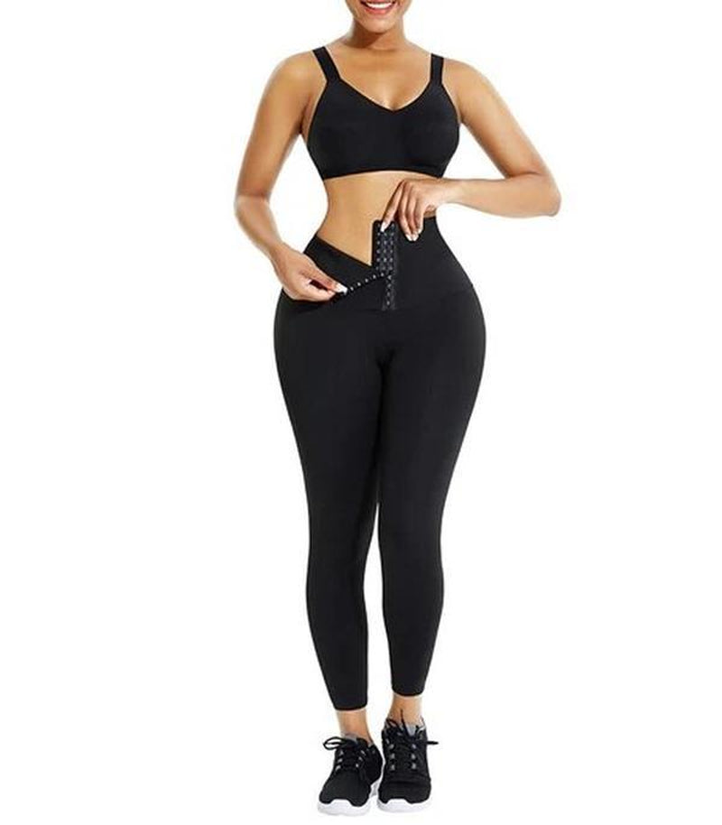 HIGH LEVEL HL Women Shapewear High Waisted Leggings Tummy Control Waist Trainer Shaper with Front Closure, Polyester Spandex