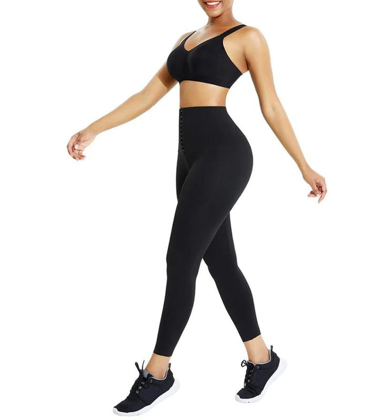 HIGH LEVEL HL Women Shapewear High Waisted Leggings Tummy Control Waist Trainer Shaper with Front Closure, Polyester Spandex