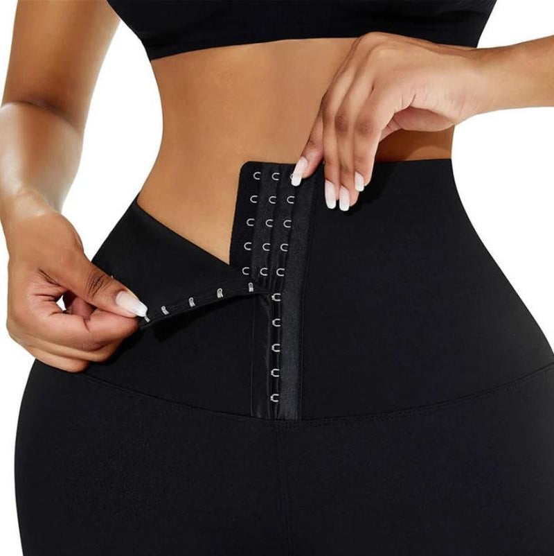 HIGH LEVEL HL Women Shapewear High Waisted Leggings Tummy Control Waist Trainer Shaper with Front Closure, Polyester Spandex